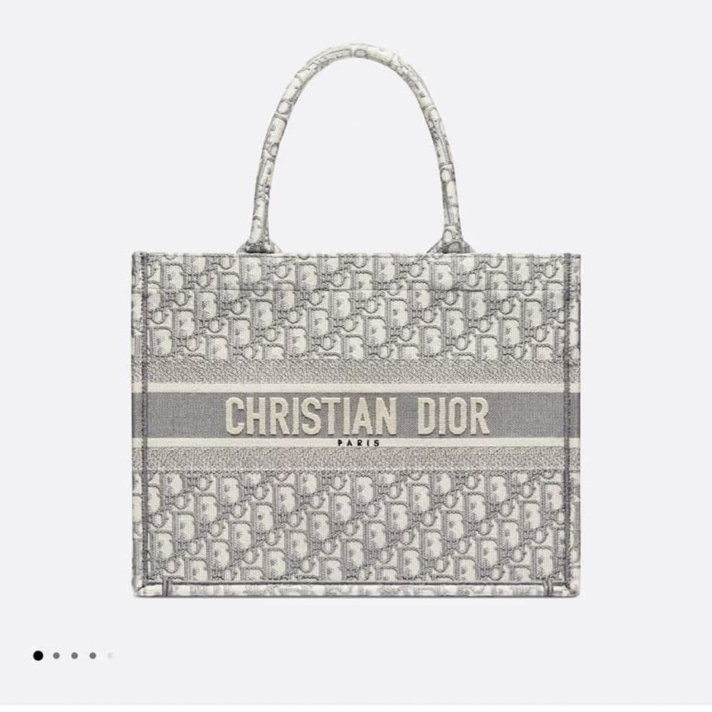 Dior Gray Monogram Tote Bag